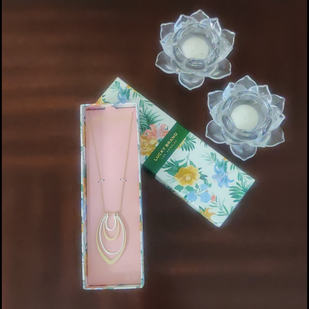 Two-tone Orbital Long Necklace